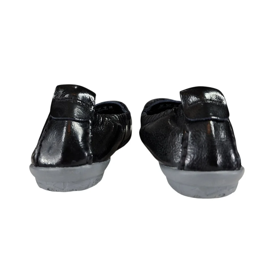Hush‎ Puppies HOP2 Flex Slip On Flats 10 Women Ceil Black Patent Leather Loafers